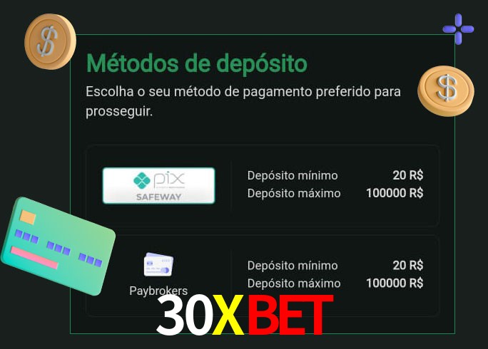 O cassino 30XBETbet oferece uma grande variedade de métodos de pagamento